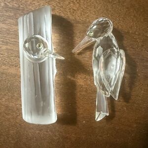 Swarovski Clear Crystal Woodpecker Pair